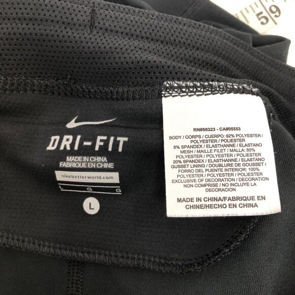 Nike Pants Womens Large Black Dri-FIT Running Leggings Zip Ankle Compression - Picture 8 of 16